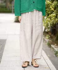 NGLGE40330 GIANNI LO GIUDICE(ジャンニ ロ ジュディチェ) [洗える]デニム調リネンパンツ ベージュ