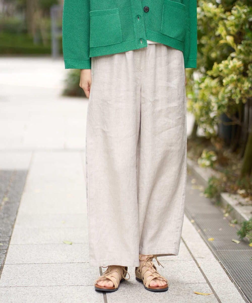 NGLGE40330 GIANNI LO GIUDICE(ジャンニ ロ ジュディチェ) [洗える]デニム調リネンパンツ ベージュ