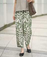 NGLGE41300 GIANNI LO GIUDICE(ジャンニ ロ ジュディチェ) [洗える・日本製]ポタニカルフラワープリントパンツ グリーン