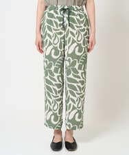 NGLGE41300 GIANNI LO GIUDICE(ジャンニ ロ ジュディチェ) [洗える・日本製]ポタニカルフラワープリントパンツ グリーン