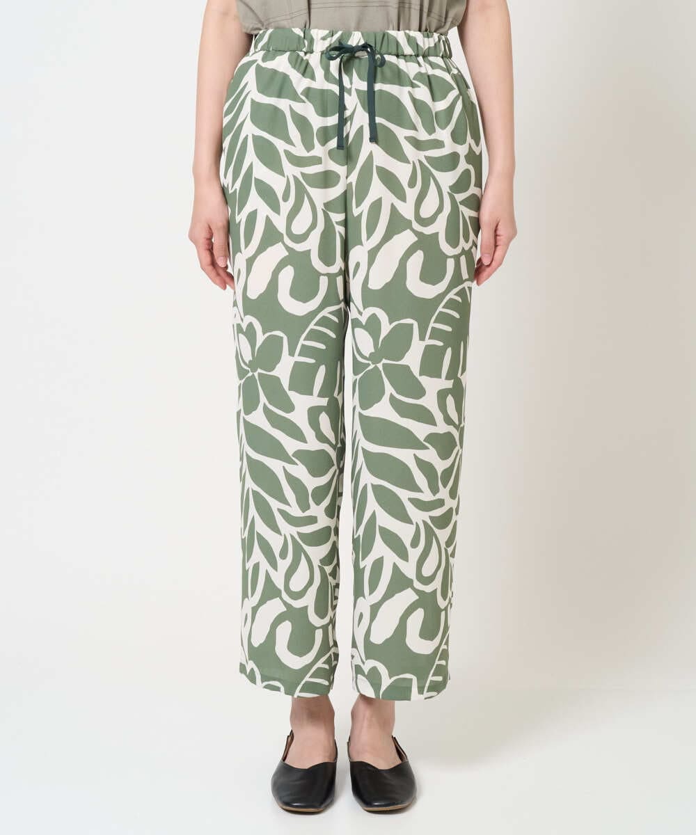 NGLGE41300 GIANNI LO GIUDICE(ジャンニ ロ ジュディチェ) [洗える・日本製]ポタニカルフラワープリントパンツ グリーン