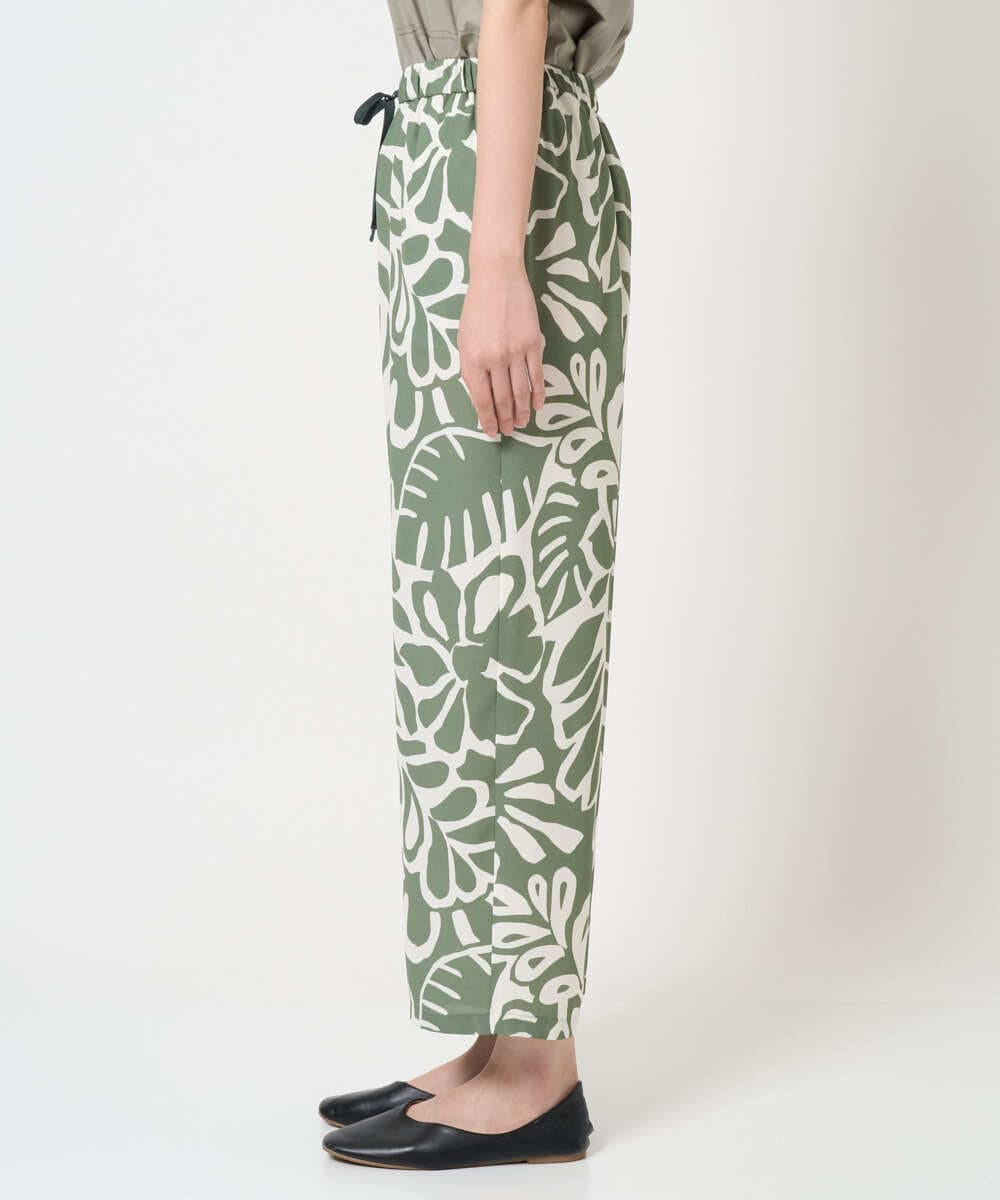 NGLGE41300 GIANNI LO GIUDICE(ジャンニ ロ ジュディチェ) [洗える・日本製]ポタニカルフラワープリントパンツ グリーン