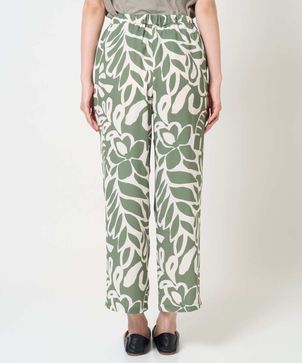 NGLGE41300 GIANNI LO GIUDICE(ジャンニ ロ ジュディチェ) [洗える・日本製]ポタニカルフラワープリントパンツ グリーン