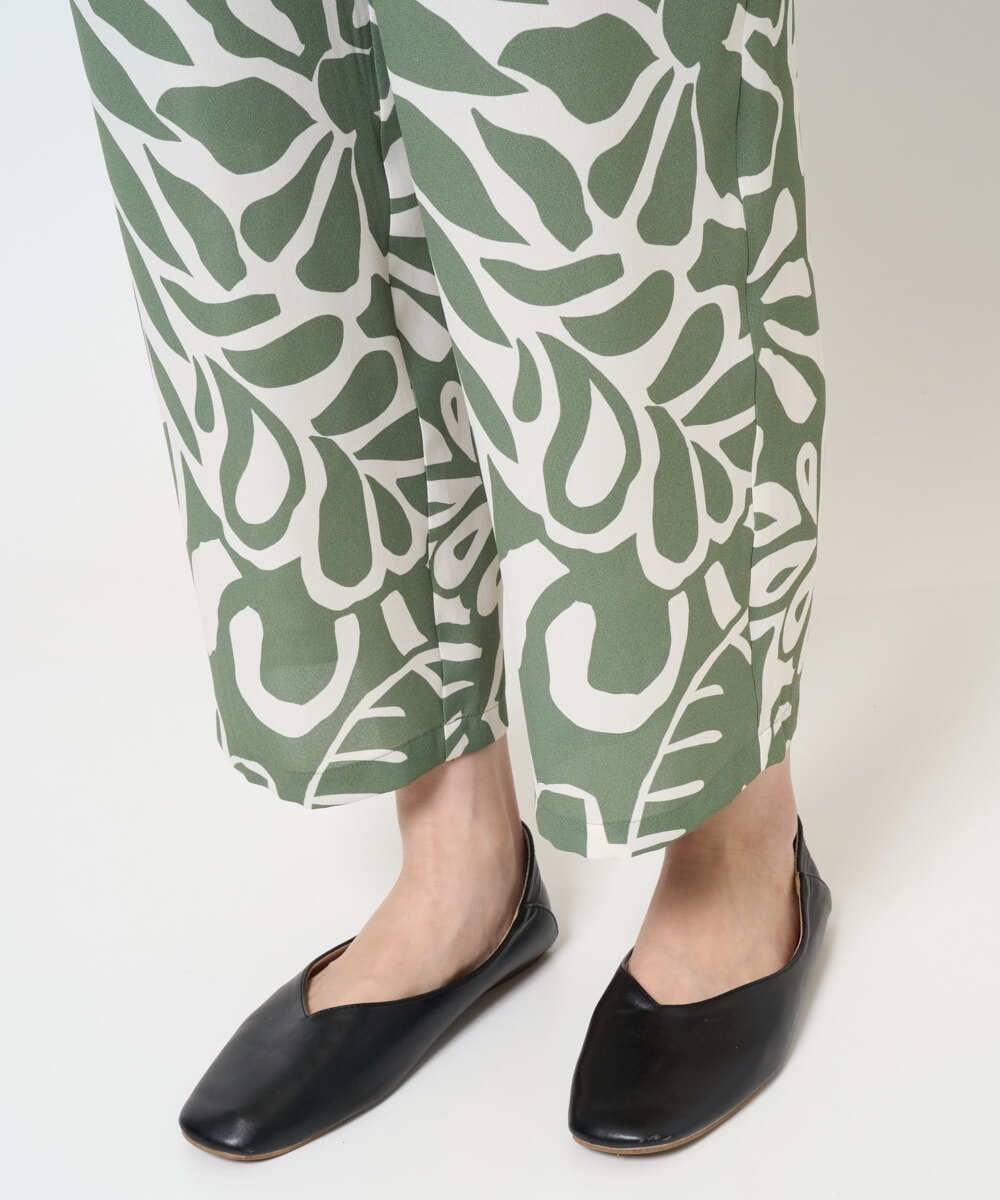 NGLGE41300 GIANNI LO GIUDICE(ジャンニ ロ ジュディチェ) [洗える・日本製]ポタニカルフラワープリントパンツ グリーン