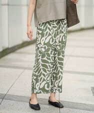 NGLGE41300 GIANNI LO GIUDICE(ジャンニ ロ ジュディチェ) [洗える・日本製]ポタニカルフラワープリントパンツ グリーン