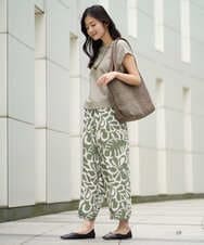 NGLGE41300 GIANNI LO GIUDICE(ジャンニ ロ ジュディチェ) [洗える・日本製]ポタニカルフラワープリントパンツ グリーン