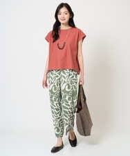 NGLGE41300 GIANNI LO GIUDICE(ジャンニ ロ ジュディチェ) [洗える・日本製]ポタニカルフラワープリントパンツ グリーン