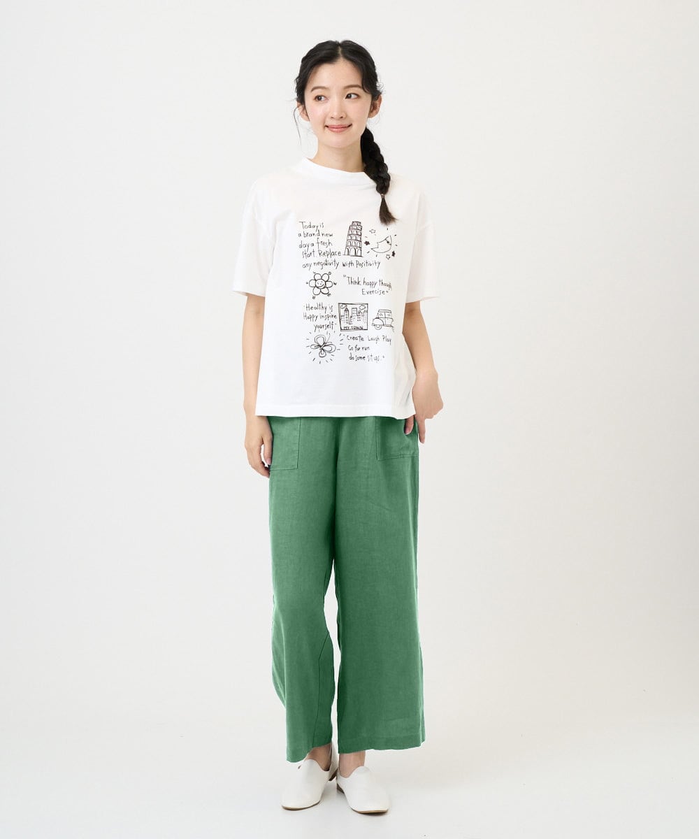 NGLGE43250 GIANNI LO GIUDICE(ジャンニ ロ ジュディチェ) [洗える]カラーリネン製品洗いパンツ グリーン