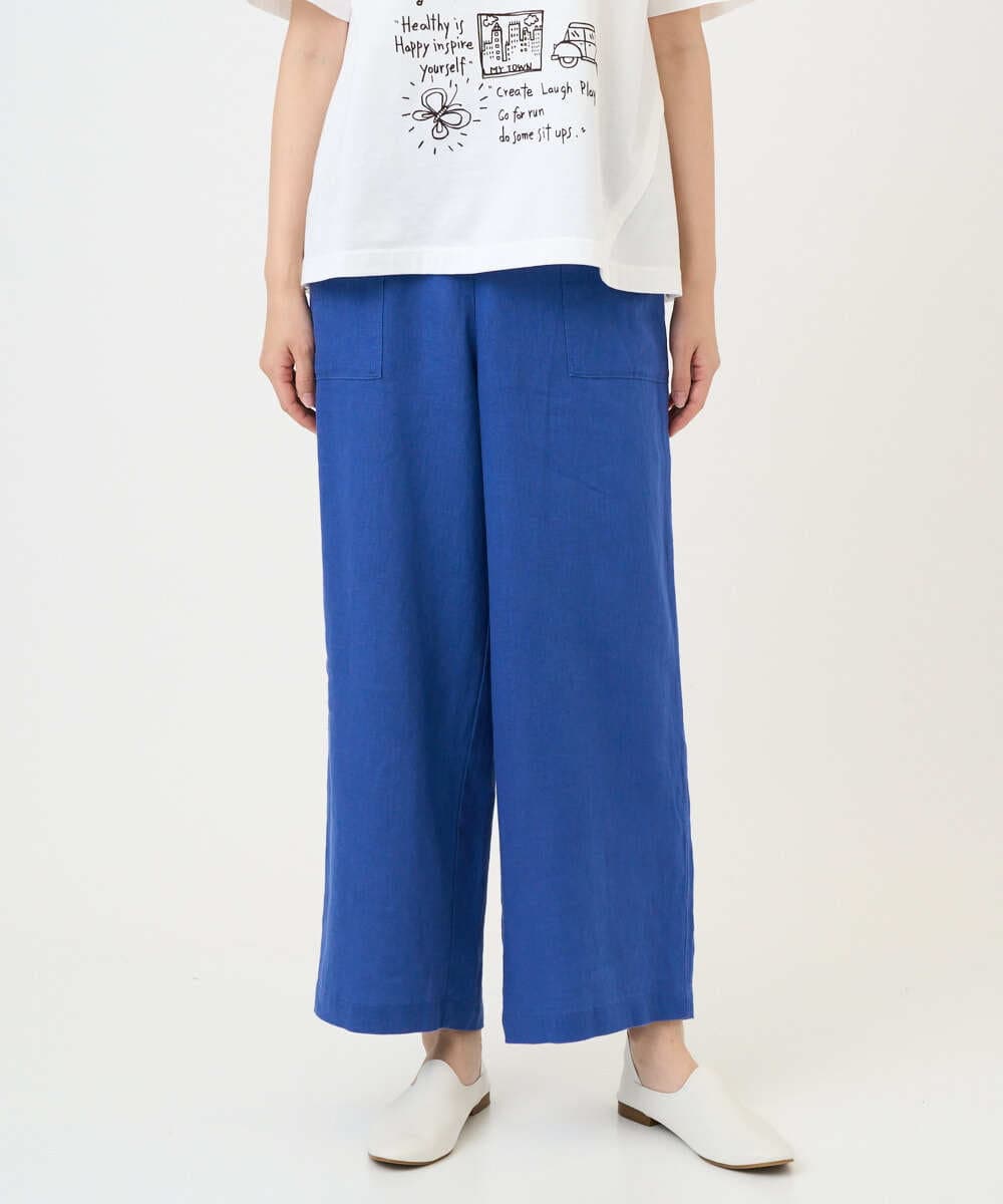 NGLGE43250 GIANNI LO GIUDICE(ジャンニ ロ ジュディチェ) [洗える]カラーリネン製品洗いパンツ ブルー