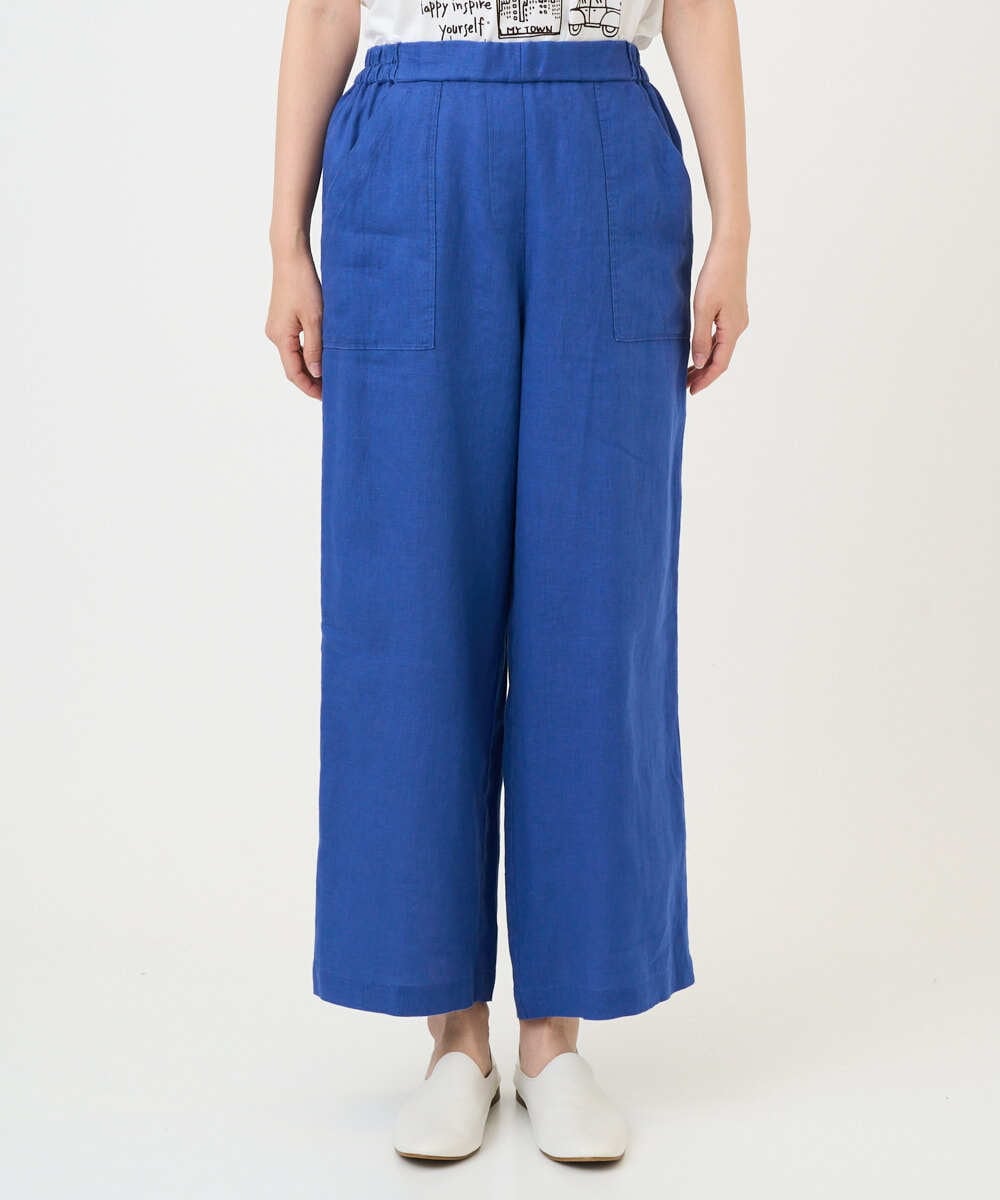 NGLGE43250 GIANNI LO GIUDICE(ジャンニ ロ ジュディチェ) [洗える]カラーリネン製品洗いパンツ ブルー