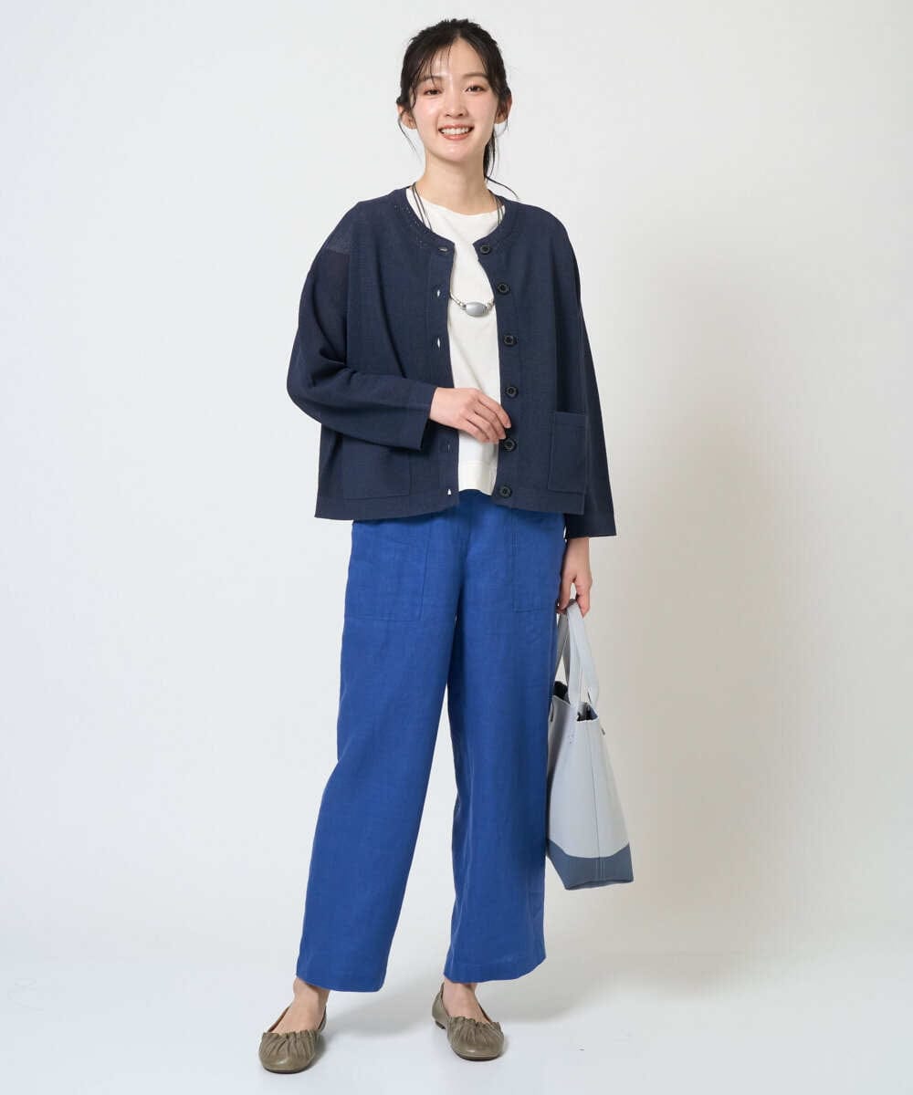 NGLGE43250 GIANNI LO GIUDICE(ジャンニ ロ ジュディチェ) [洗える]カラーリネン製品洗いパンツ ダークグレー