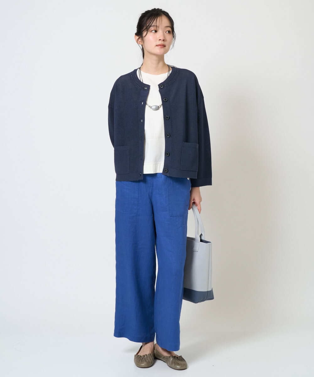 NGLGE43250 GIANNI LO GIUDICE(ジャンニ ロ ジュディチェ) [洗える]カラーリネン製品洗いパンツ ダークグレー