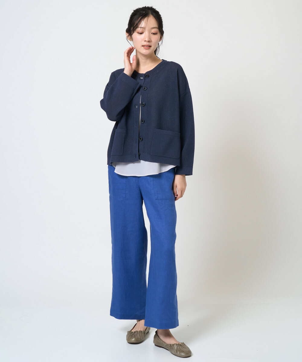 NGLGE43250 GIANNI LO GIUDICE(ジャンニ ロ ジュディチェ) [洗える]カラーリネン製品洗いパンツ ダークグレー