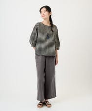 NGLGE43250 GIANNI LO GIUDICE(ジャンニ ロ ジュディチェ) [洗える]カラーリネン製品洗いパンツ ダークグレー