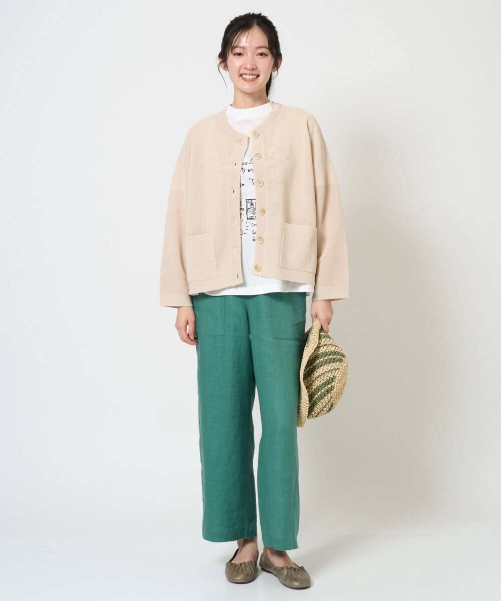 NGLGE43250 GIANNI LO GIUDICE(ジャンニ ロ ジュディチェ) [洗える]カラーリネン製品洗いパンツ ダークグレー