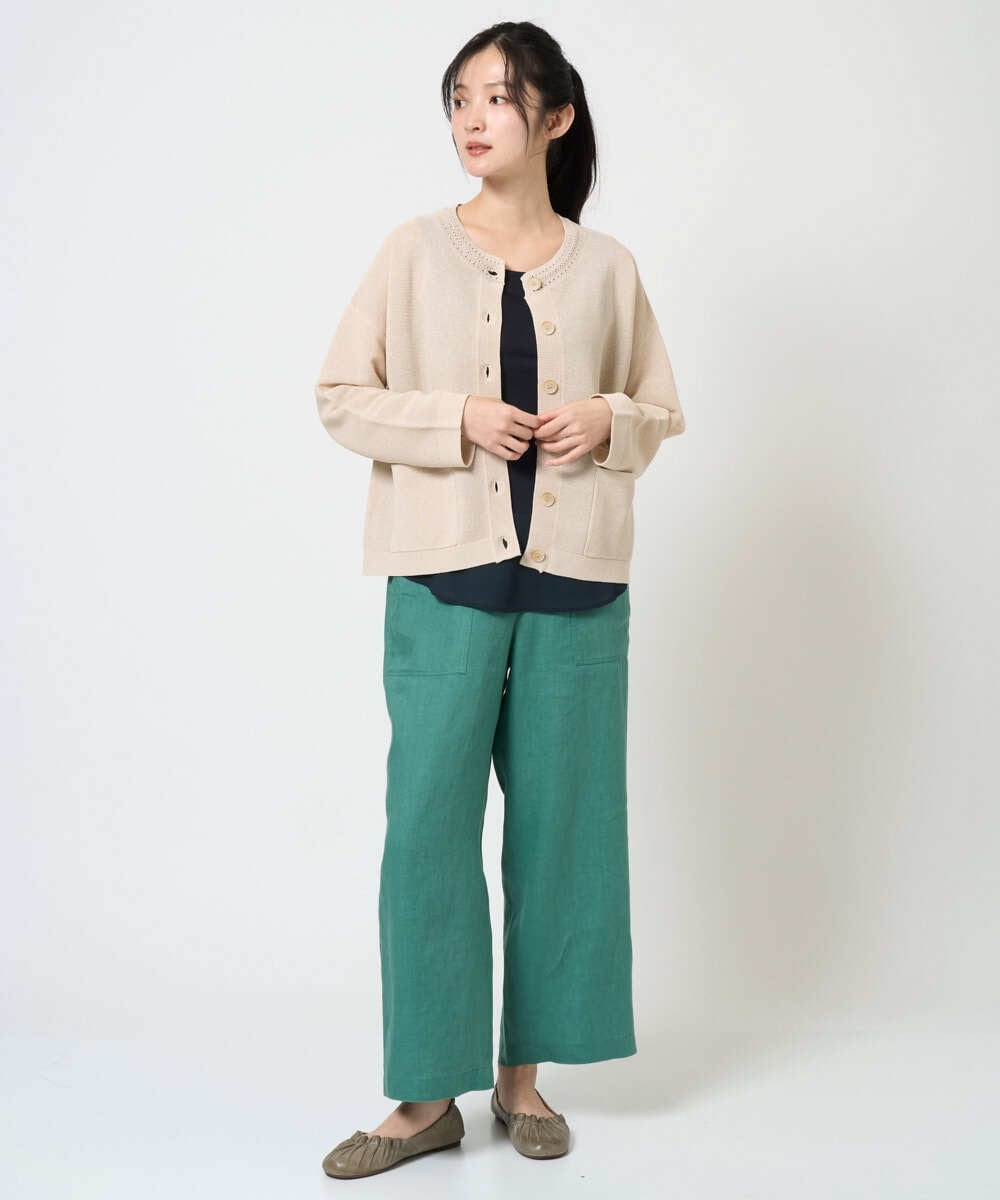 NGLGE43250 GIANNI LO GIUDICE(ジャンニ ロ ジュディチェ) [洗える]カラーリネン製品洗いパンツ ダークグレー