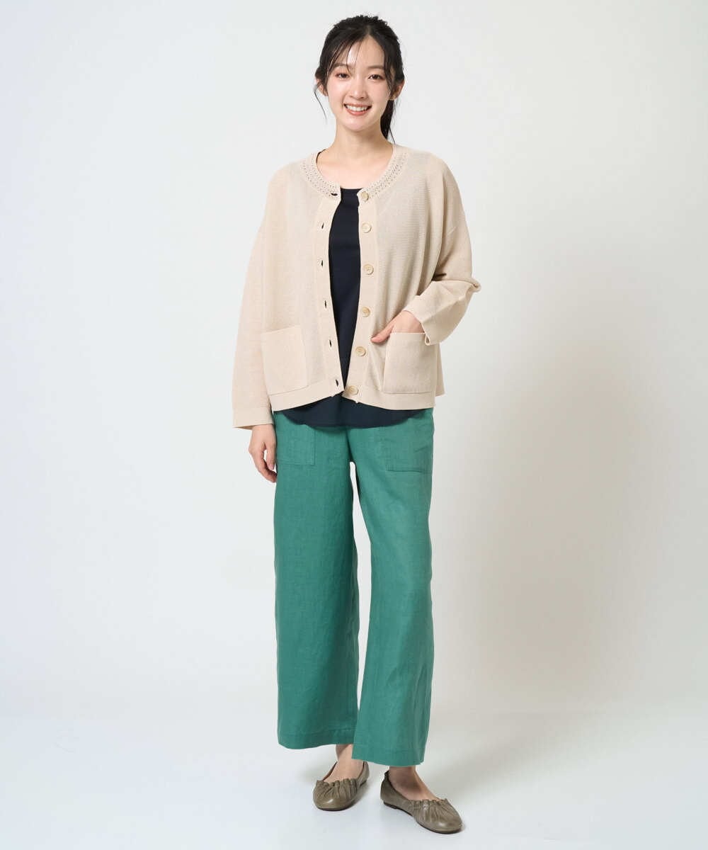 NGLGE43250 GIANNI LO GIUDICE(ジャンニ ロ ジュディチェ) [洗える]カラーリネン製品洗いパンツ ダークグレー