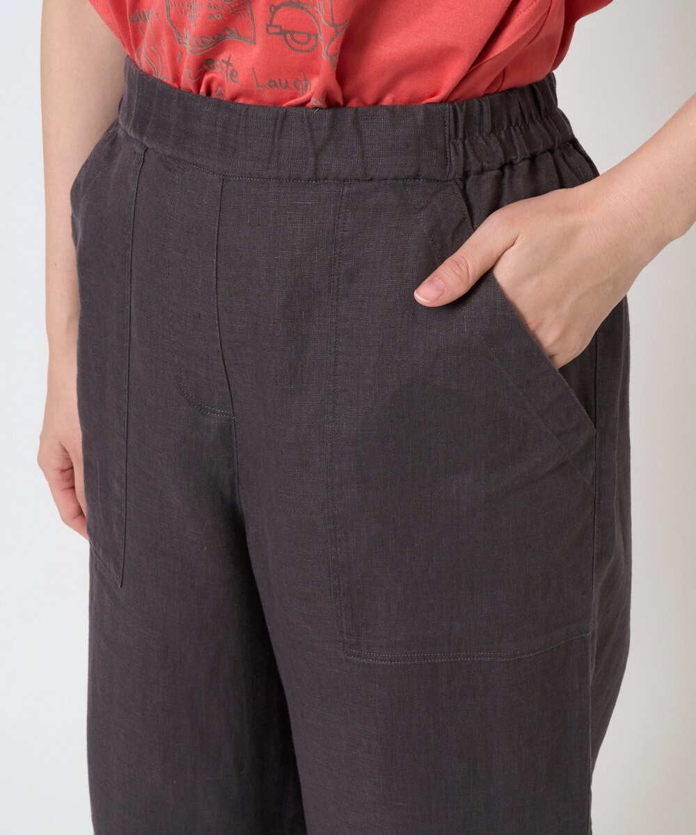 NGLGE43250 GIANNI LO GIUDICE(ジャンニ ロ ジュディチェ) [洗える]カラーリネン製品洗いパンツ ダークグレー