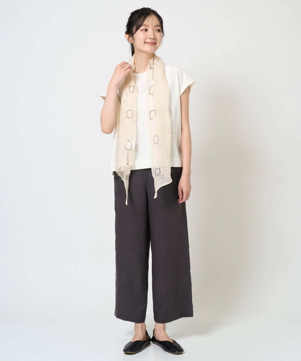 NGLGE43250 GIANNI LO GIUDICE(ジャンニ ロ ジュディチェ) [洗える]カラーリネン製品洗いパンツ ダークグレー