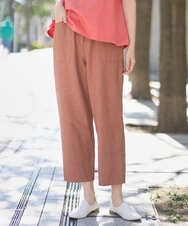 NGLGE44270 GIANNI LO GIUDICE(ジャンニ ロ ジュディチェ) [洗える・日本製]リネンミックスシャンブレーストレッチパンツ オレンジ