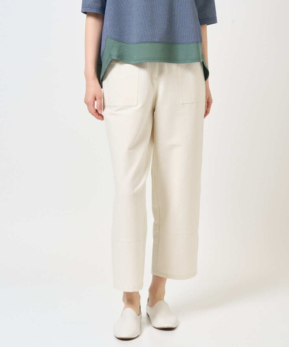 NGLGE44270 GIANNI LO GIUDICE(ジャンニ ロ ジュディチェ) [洗える・日本製]リネンミックスシャンブレーストレッチパンツ オレンジ