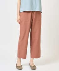 NGLGE44270 GIANNI LO GIUDICE(ジャンニ ロ ジュディチェ) [洗える・日本製]リネンミックスシャンブレーストレッチパンツ オレンジ