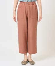 NGLGE44270 GIANNI LO GIUDICE(ジャンニ ロ ジュディチェ) [洗える・日本製]リネンミックスシャンブレーストレッチパンツ オレンジ