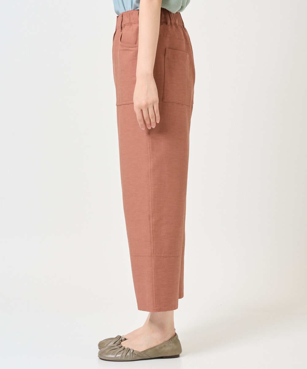 NGLGE44270 GIANNI LO GIUDICE(ジャンニ ロ ジュディチェ) [洗える・日本製]リネンミックスシャンブレーストレッチパンツ オレンジ