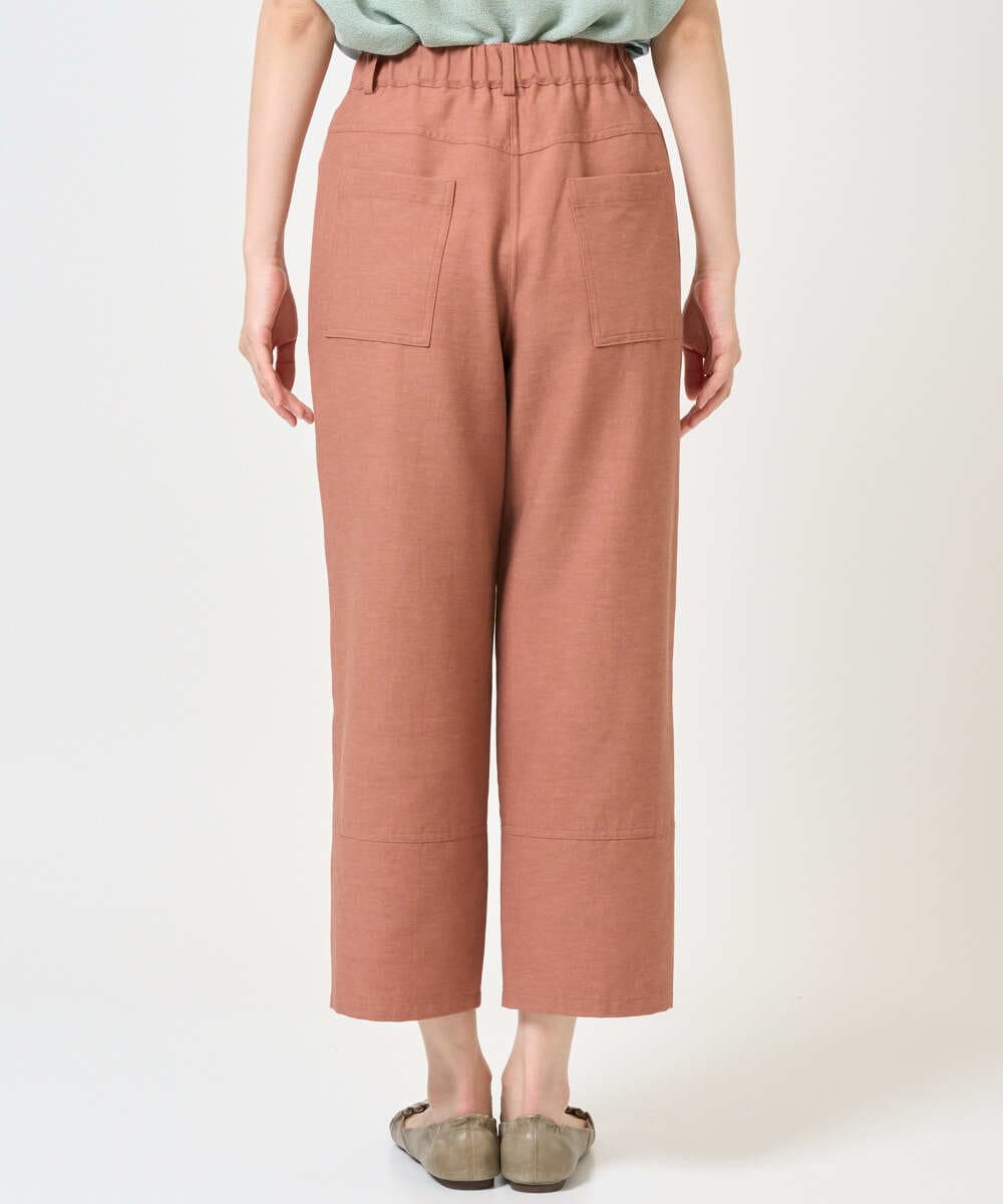 NGLGE44270 GIANNI LO GIUDICE(ジャンニ ロ ジュディチェ) [洗える・日本製]リネンミックスシャンブレーストレッチパンツ オレンジ