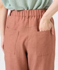 NGLGE44270 GIANNI LO GIUDICE(ジャンニ ロ ジュディチェ) [洗える・日本製]リネンミックスシャンブレーストレッチパンツ オレンジ