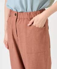 NGLGE44270 GIANNI LO GIUDICE(ジャンニ ロ ジュディチェ) [洗える・日本製]リネンミックスシャンブレーストレッチパンツ オレンジ