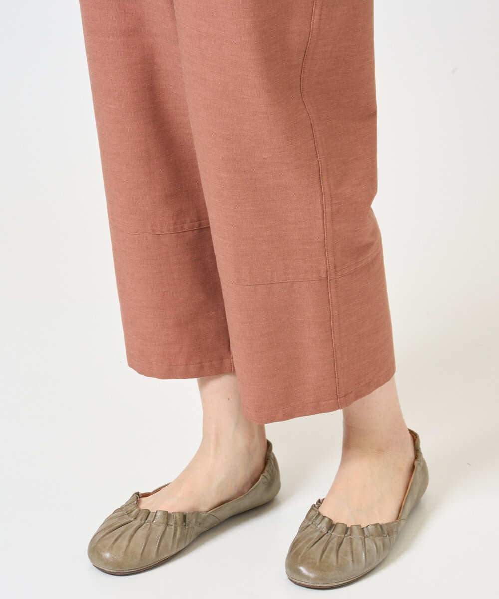 NGLGE44270 GIANNI LO GIUDICE(ジャンニ ロ ジュディチェ) [洗える・日本製]リネンミックスシャンブレーストレッチパンツ オレンジ