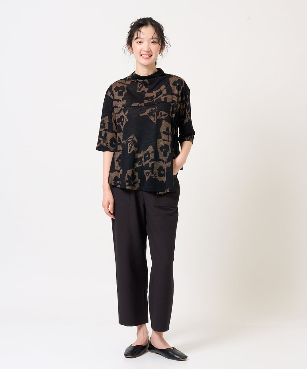 NGLGE44270 GIANNI LO GIUDICE(ジャンニ ロ ジュディチェ) [洗える・日本製]リネンミックスシャンブレーストレッチパンツ オレンジ