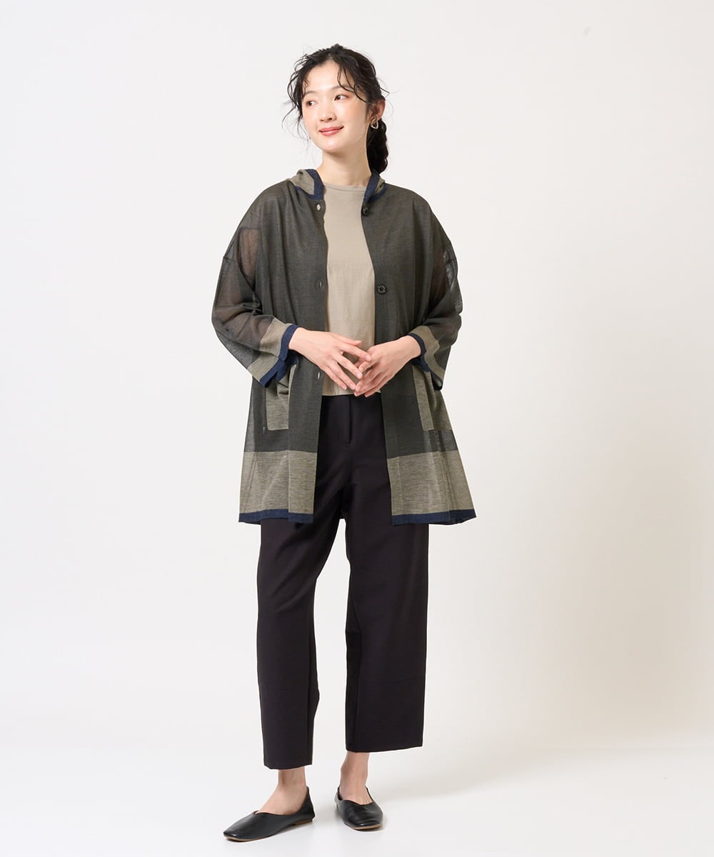 NGLGE44270 GIANNI LO GIUDICE(ジャンニ ロ ジュディチェ) [洗える・日本製]リネンミックスシャンブレーストレッチパンツ オレンジ