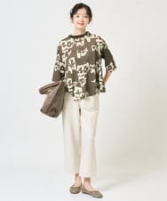 NGLGE44270 GIANNI LO GIUDICE(ジャンニ ロ ジュディチェ) [洗える・日本製]リネンミックスシャンブレーストレッチパンツ オレンジ