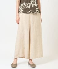 NGLGE50330 GIANNI LO GIUDICE(ジャンニ ロ ジュディチェ) [洗える]リネンステッチストライプパンツ ベージュ