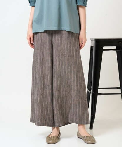 NGLGE50330 GIANNI LO GIUDICE [洗える]リネンステッチストライプパンツ