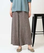 NGLGE50330 GIANNI LO GIUDICE(ジャンニ ロ ジュディチェ) [洗える]リネンステッチストライプパンツ ブラック