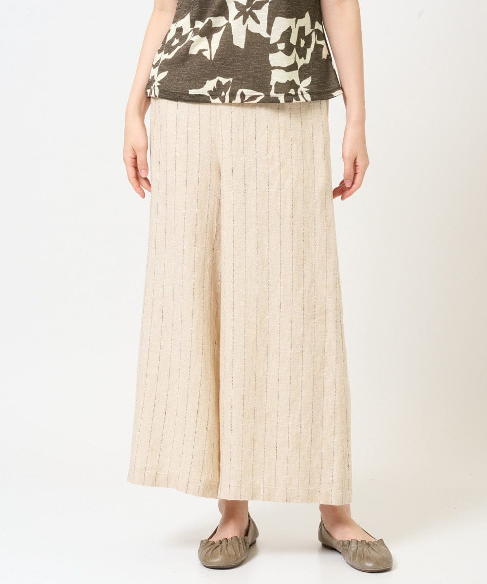 NGLGE50330 GIANNI LO GIUDICE(ジャンニ ロ ジュディチェ) [洗える]リネンステッチストライプパンツ ブラック