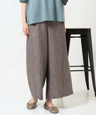 NGLGE50330 GIANNI LO GIUDICE(ジャンニ ロ ジュディチェ) [洗える]リネンステッチストライプパンツ ブラック