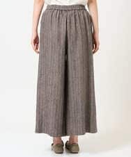 NGLGE50330 GIANNI LO GIUDICE(ジャンニ ロ ジュディチェ) [洗える]リネンステッチストライプパンツ ブラック