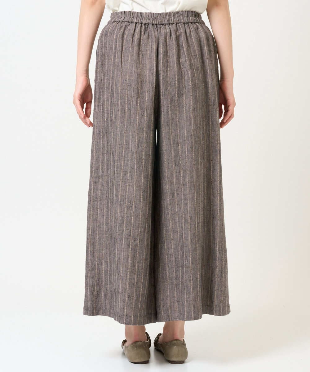 NGLGE50330 GIANNI LO GIUDICE(ジャンニ ロ ジュディチェ) [洗える]リネンステッチストライプパンツ ブラック