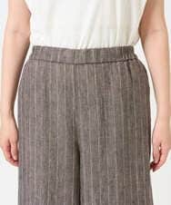 NGLGE50330 GIANNI LO GIUDICE(ジャンニ ロ ジュディチェ) [洗える]リネンステッチストライプパンツ ブラック