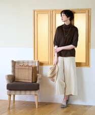 NGLGE50330 GIANNI LO GIUDICE(ジャンニ ロ ジュディチェ) [洗える]リネンステッチストライプパンツ ブラック