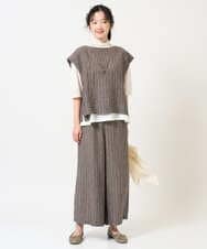 NGLGE50330 GIANNI LO GIUDICE(ジャンニ ロ ジュディチェ) [洗える]リネンステッチストライプパンツ ブラック