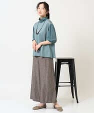 NGLGE50330 GIANNI LO GIUDICE(ジャンニ ロ ジュディチェ) [洗える]リネンステッチストライプパンツ ブラック