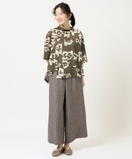 NGLGE50330 GIANNI LO GIUDICE(ジャンニ ロ ジュディチェ) [洗える]リネンステッチストライプパンツ ブラック