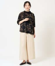 NGLGE50330 GIANNI LO GIUDICE(ジャンニ ロ ジュディチェ) [洗える]リネンステッチストライプパンツ ブラック