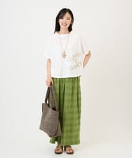 NGLGE53360 GIANNI LO GIUDICE(ジャンニ ロ ジュディチェ) [洗える]シャドーチェックワイドパンツ グリーン