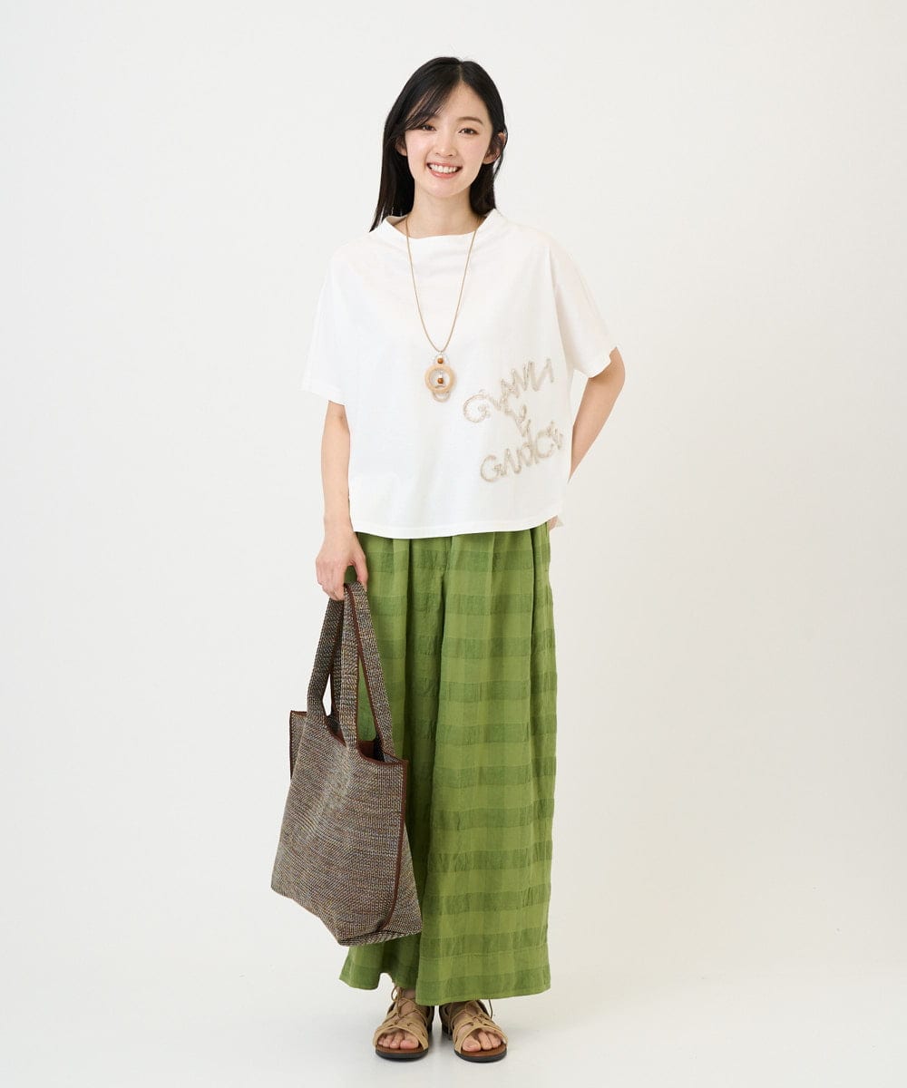 NGLGE53360 GIANNI LO GIUDICE(ジャンニ ロ ジュディチェ) [洗える]シャドーチェックワイドパンツ グリーン